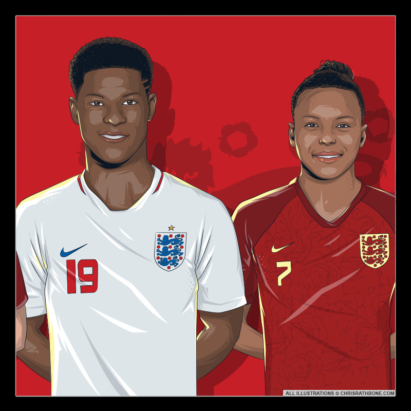 Match of the Day England Player Illustrations by Chris Rathbone