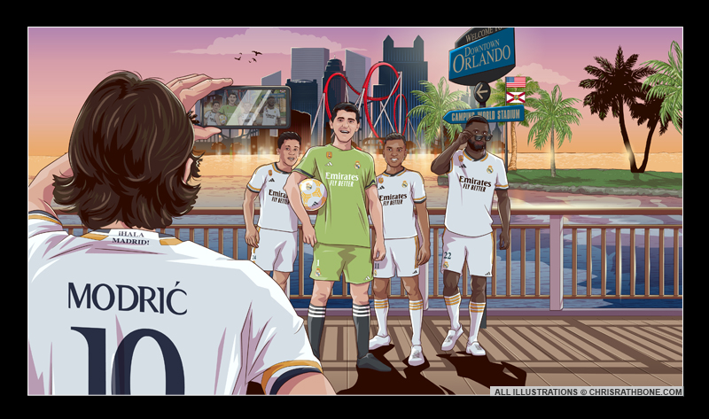 Real Madrid Summer Tour Illustration and animation by Chris Rathbone