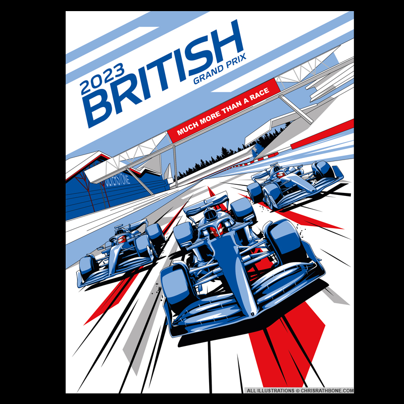 Silverstone British Grand Prix illustration by Chris Rathbone