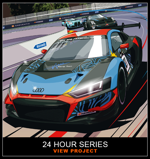 24 Hour Series race poster illustration by Chris Rathbone