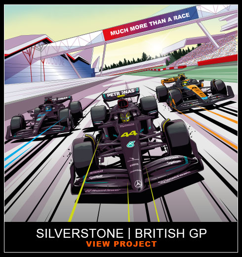 Silverstone British GP illustration by Chris Rathbone