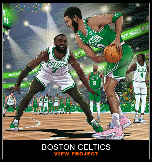 Boston Celtics illustration by Chris Rathbone