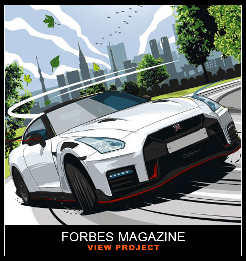 Forbes Magazine Car illustrations by Chris Rathbone