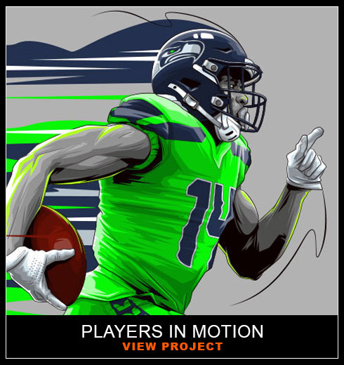 Players in motion illustrations by Chris Rathbone