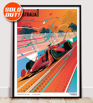 F1 Poster illustration Australia 2023 print by Chris Rathbone