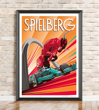 F1 Poster illustration Austria 2021 print by Chris Rathbone