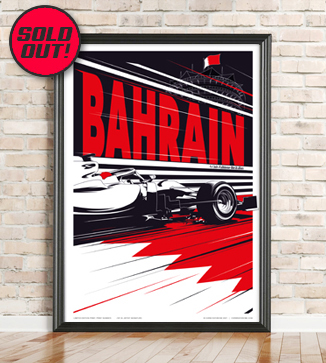 F1 Poster illustration Bahrain 2021 print by Chris Rathbone