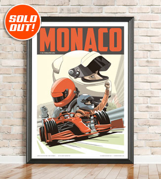 F1 Poster illustration Monaco 2021 print by Chris Rathbone