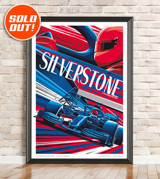 F1 Poster illustration Silverstone 2021 print by Chris Rathbone