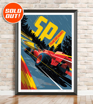 F1 Poster illustration Spa 2021 print by Chris Rathbone