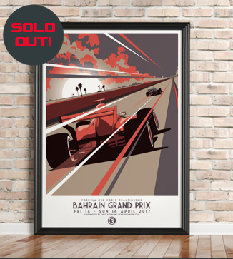 Bahrain F1 Race poster by Chris Rathbone