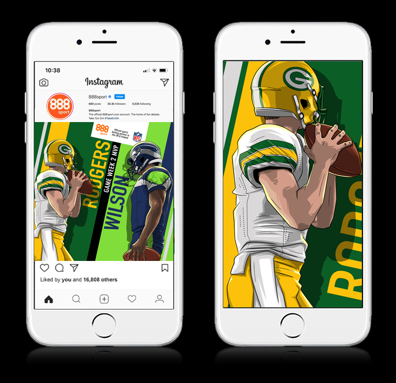 888 Sport NFL Illustrations by Chris Rathbone