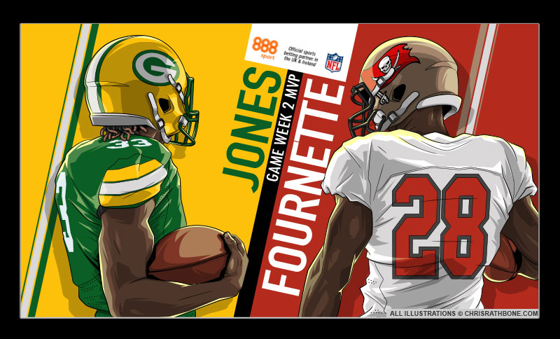 888 Sport NFL Illustrations by Chris Rathbone