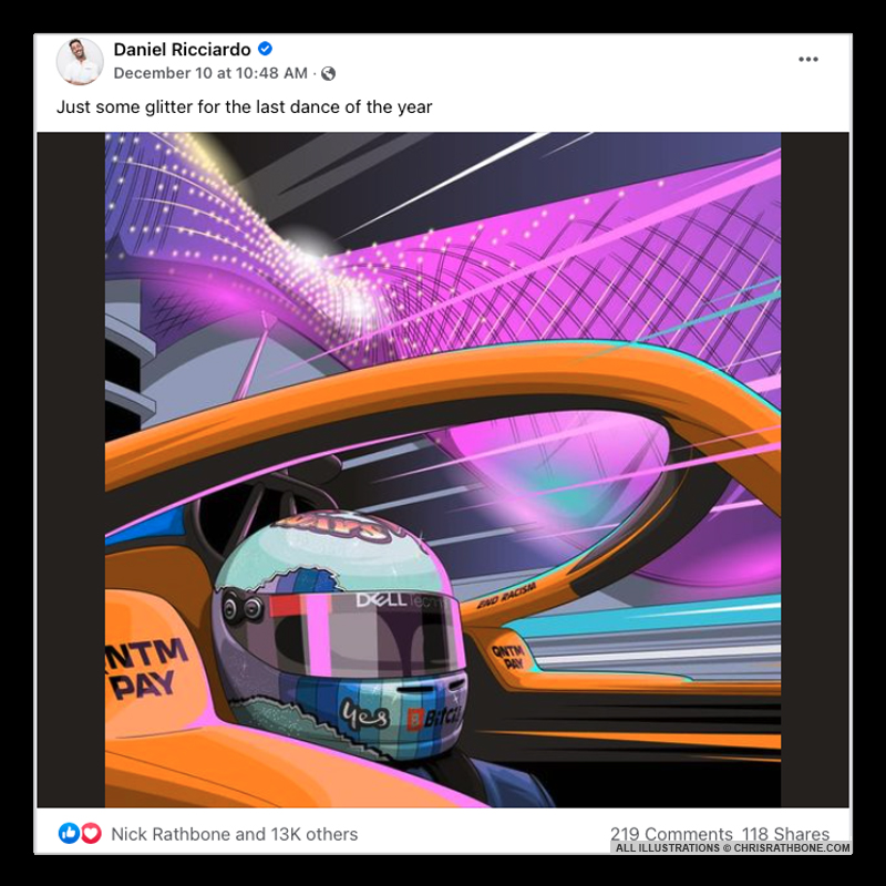 Daniel Ricciardo illustration by Chris Rathbone