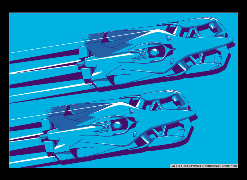 Formula E illustrations by Chris Rathbone 