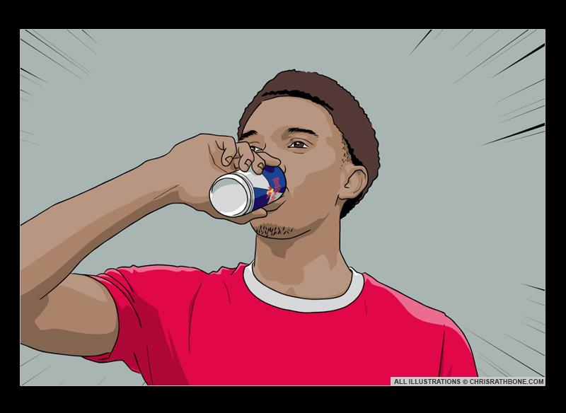 Red Bull Trent Alexander-Arnold animation illustration by Chris Rathbone