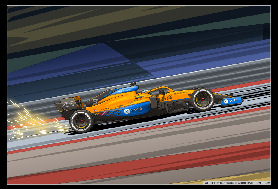 Daniel Ricciardo illustration by Chris Rathbone
