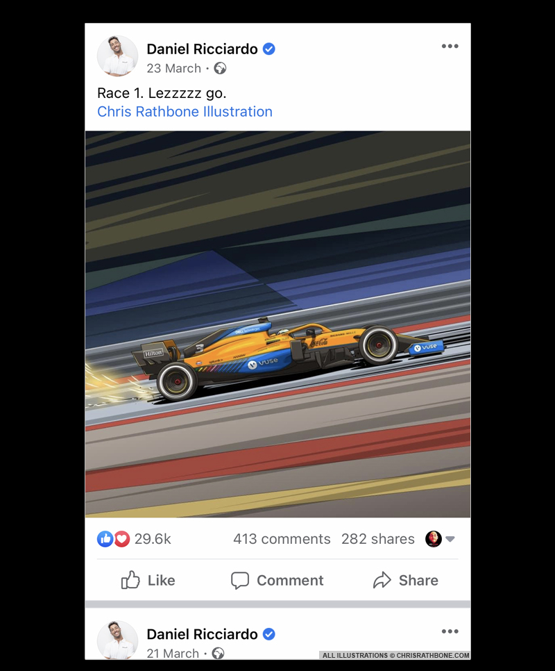 Daniel Ricciardo illustration by Chris Rathbone