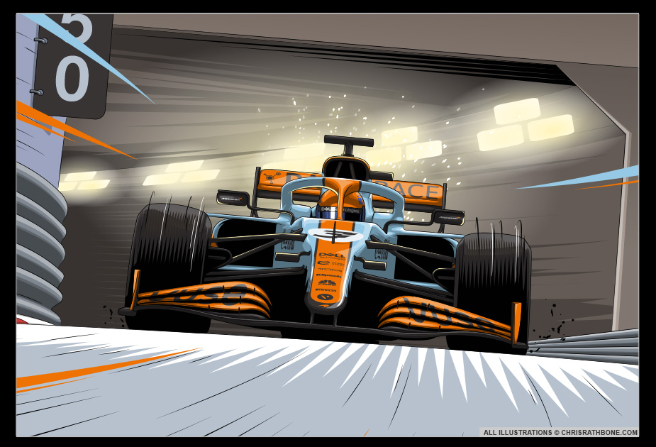Daniel Ricciardo illustration by Chris Rathbone