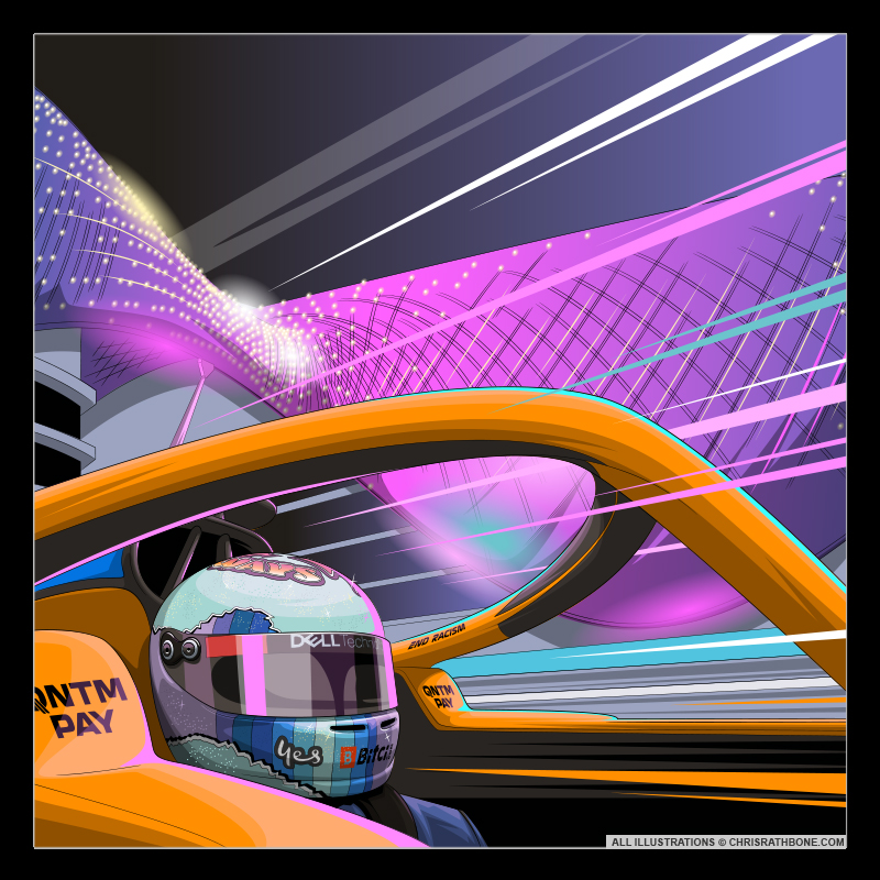 Daniel Ricciardo illustration by Chris Rathbone