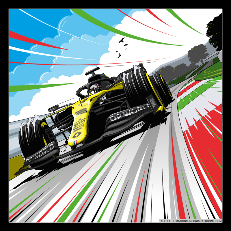 Daniel Ricciardo illustration by Chris Rathbone