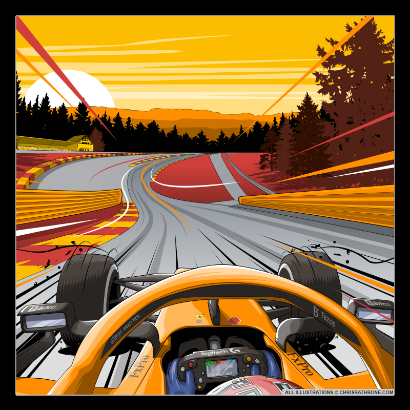 Daniel Ricciardo illustration by Chris Rathbone