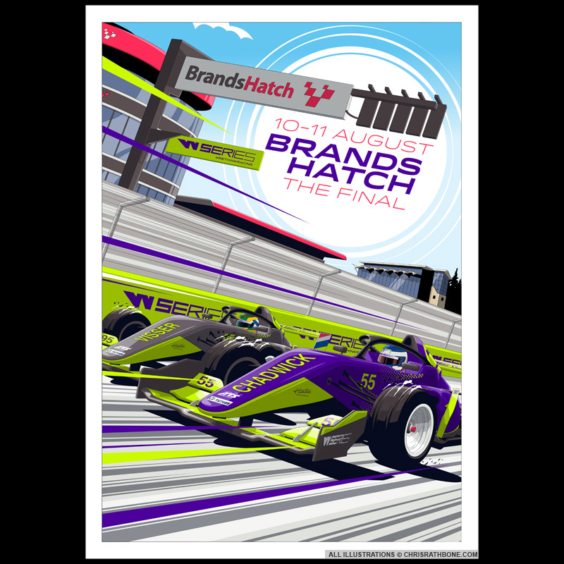WSeries Race poster Illustrations by Chris Rathbone