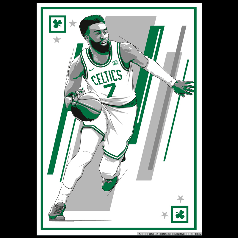 Boston Celtics Player Illustrations by Chris Rathbone