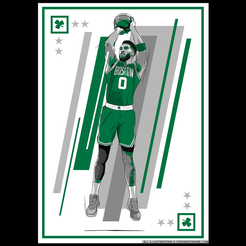 Boston Celtics Player Illustrations by Chris Rathbone