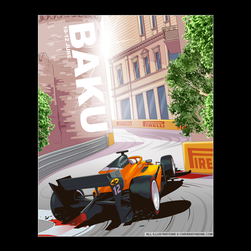 Clement Novalak race poster Illustrations by Chris Rathbone