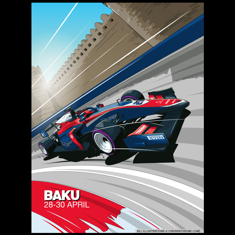 Clement Novalak race poster Illustrations by Chris Rathbone