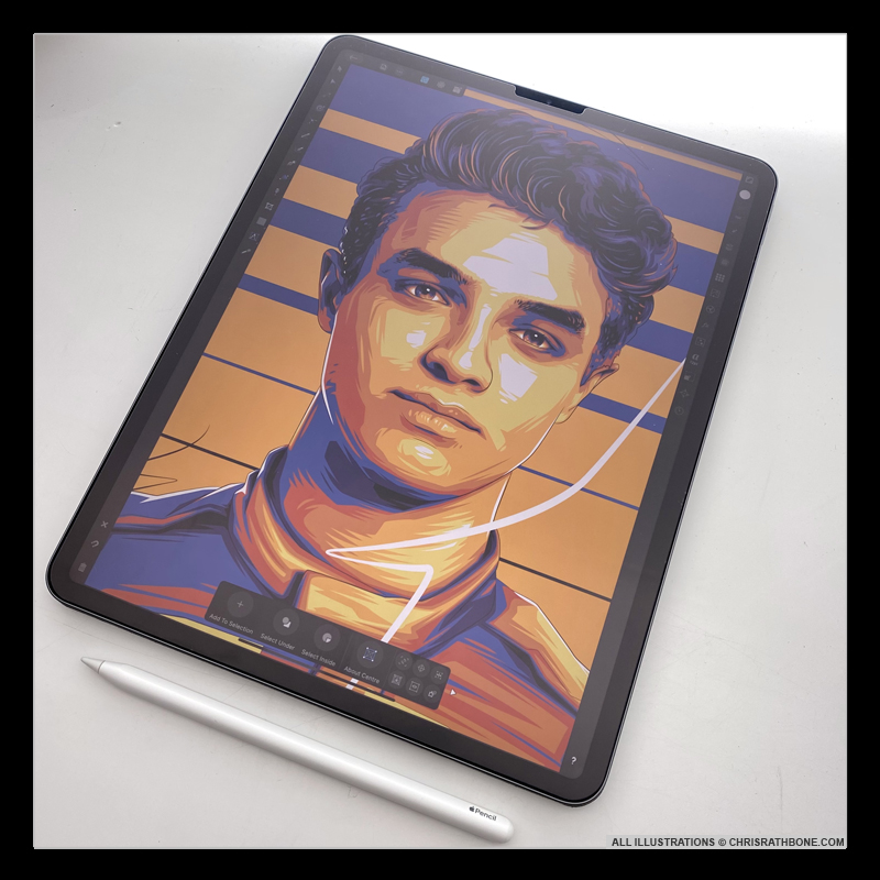 Formula 1 driver portrait illustrations by Chris Rathbone