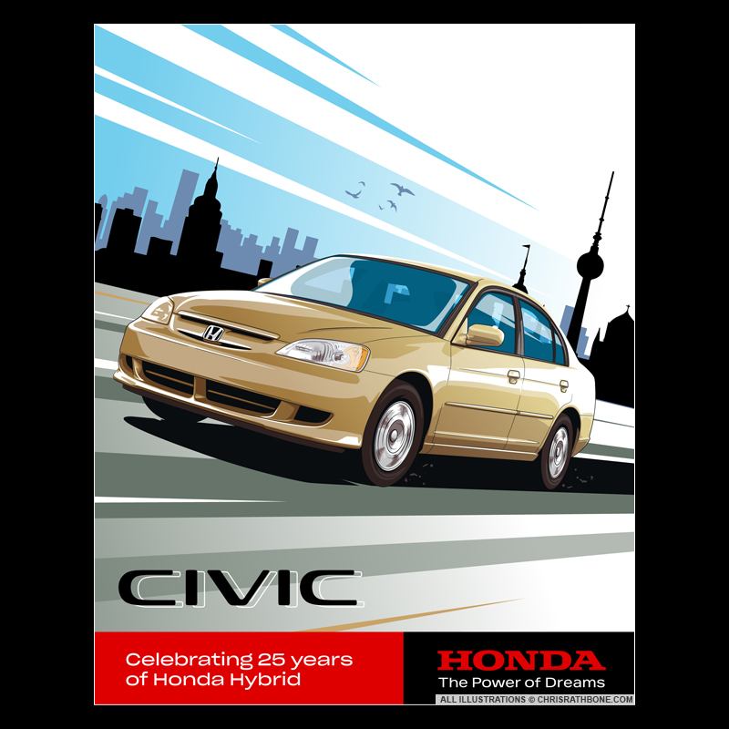 Honda Europe Illustrations by Chris Rathbone