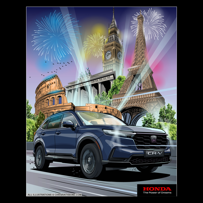 Honda Europe Illustrations by Chris Rathbone