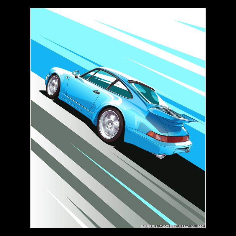 Vintage Porsche Illustrations by Chris Rathbone