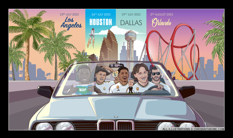 Real Madrid Summer Tour Illustration and animation by Chris Rathbone