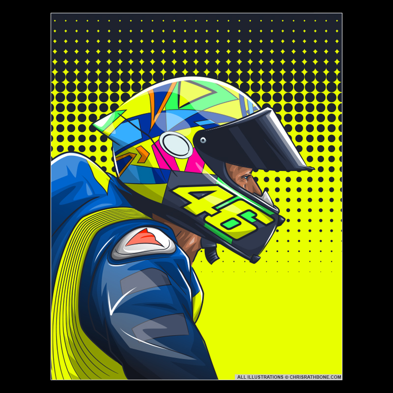 Valentino Rossi Illustrations and animation by Chris Rathbone