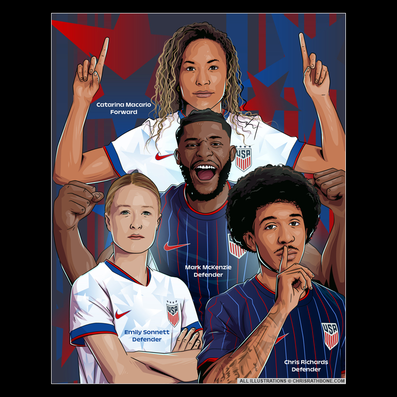 US Soccer Illustrations by Chris Rathbone