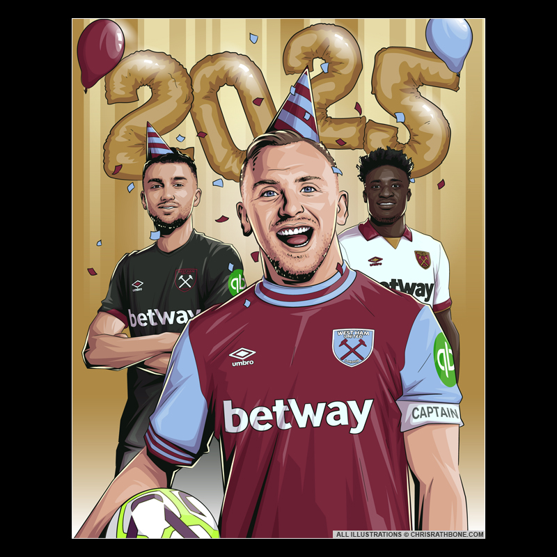 West Ham Programme Cover Illustration by Chris Rathbone