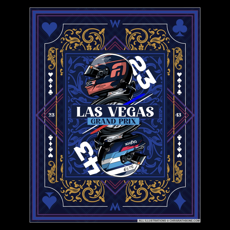 Williams F1 Las Vegas Illustrations by Chris Rathbone
