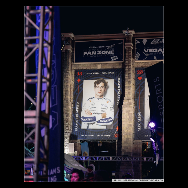 Williams F1 Las Vegas Illustrations by Chris Rathbone