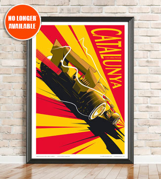 F1 Poster illustration Spain 2021 print by Chris Rathbone
